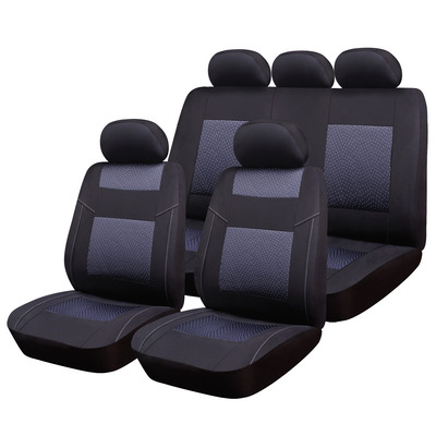 RO GROUP SET HUSE SCAUNE AUTO PREMIUM LIE, 9 PCS, NEGRU-GRI