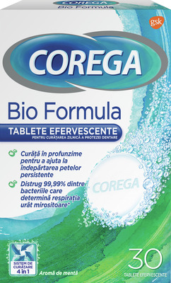 COREGA BIOFORMULA TABLETE CURATARE PROTEZE DENTARE 30BUC