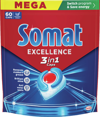 SOMAT EXCELLENCE 3IN1 DET.MAS SPALAT VASE 60 CAPSULE