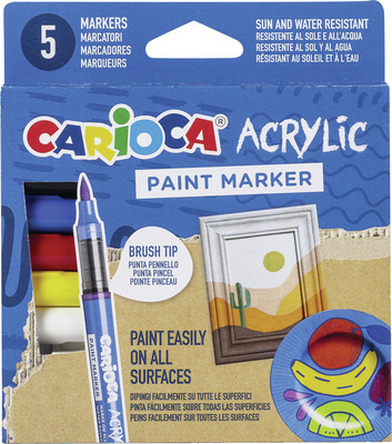 CARIOCA SET 5 MARKERE VOPSEA ACRILICA SI VARF PENSULA