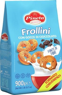 PINETA FROLLINI BISCUITI CU FULGI DE CIOCOLATA 900G