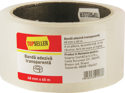 TOPSELLER BANDA ADEZIVA TRANSPARENTA 48MMX60M