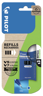 PILOT REZERVE ROLLER V5 V7 ALBASTRE SET 3 BUCATI