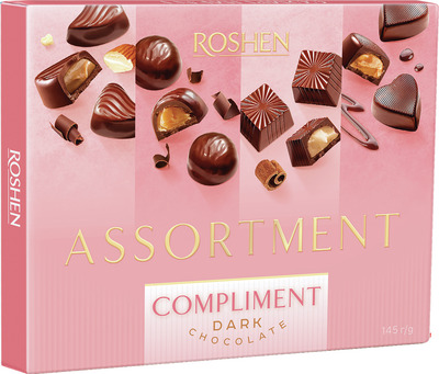 ROSHEN PRALINE CIOCOL.NEAGRA MIX DE AROME 145G