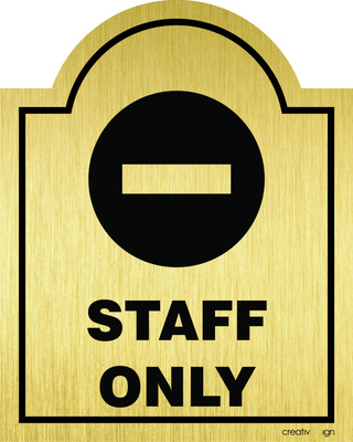 INDICATOR STAFF ONLY ABS, 8X10 CM, ABS AURIU