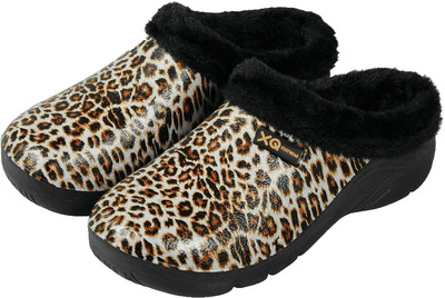 XQ SABOTI PVC DAMA IMBLANITI NEGRU ANIMAL PRINT 37 41