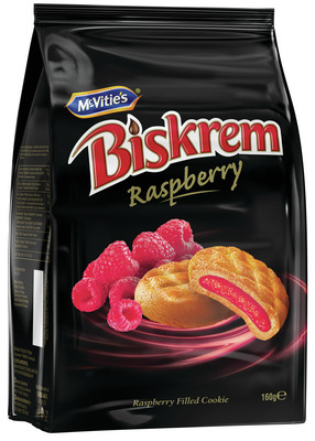 MC VITIE'S BISKREM BISCUITI CU UMPLUTURA DE ZMEURA 160G