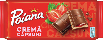 POIANA TABLETA CIOCOLATA CREMA CAPSUNE 90G