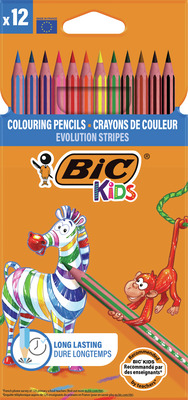 BIC CREIOANE COLORATE EVOLUTIONSRIPES SET 12 CULORI