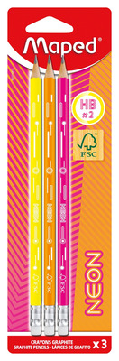MAPED SET 3 CREIOANE HB NEON CU RADIERA