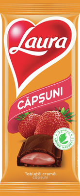 LAURA TABLETA CIOCOLATA CU CREMA CAPSUNI 92G