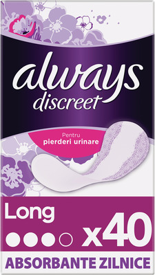 ALWAYS DISCREET LINERS LARGE ABSORBANTE UROLOGICE 40BUC