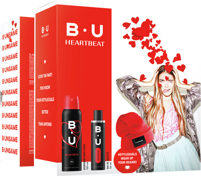 B.U HEARTBEAT APA DE TOALETA 50ML+DEO SPRAY 150ML+CACIULA