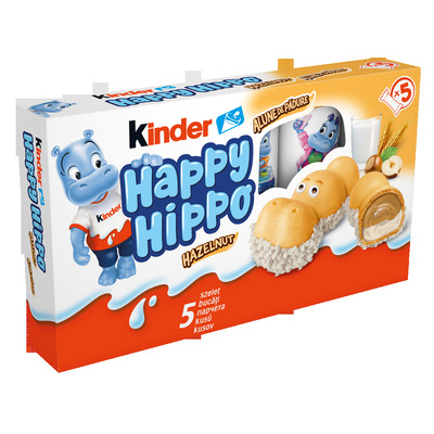 KINDER HAPPY HIPPO NAPOLITANA CU CIOCOLATA SI ALUNE5X20G