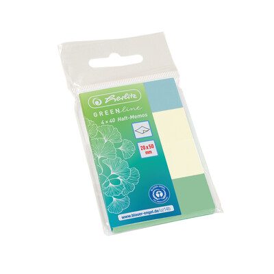 HERLITZ NOTES ADEZIV MINI 20 X 50 MM 4X40 FILE GREENLINE