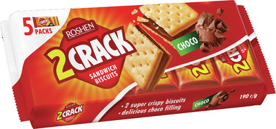 ROSHEN BISCUITI CROCANTI CU UMPLUTURA DE CIOCOLATA 190G