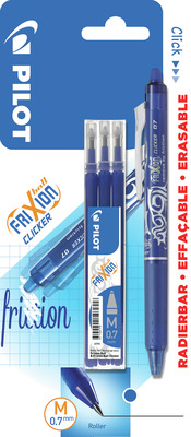 PILOT ROLLER FRIXION CLICKER SI 3 REZERVE ALBASTRE 0,7 MM