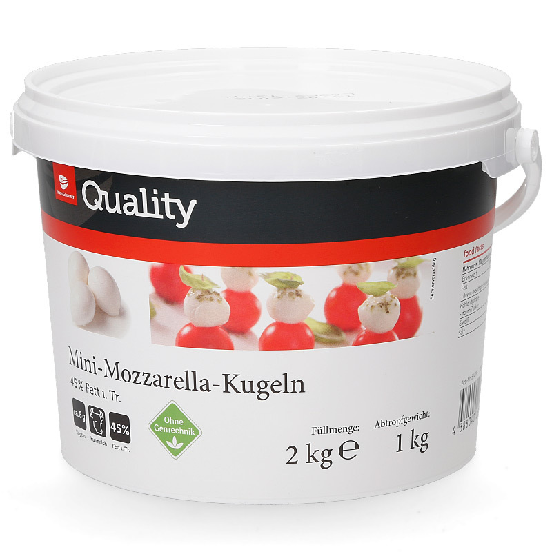 Mini-Mozzarella-Kugeln 45% frisch 125x8g