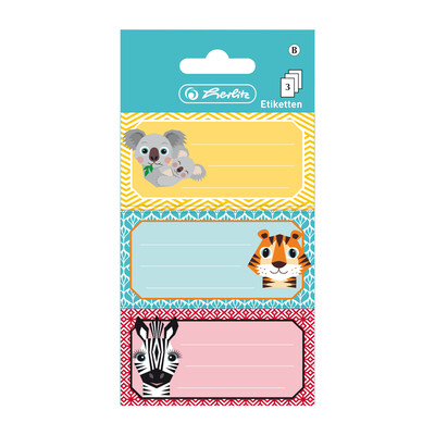 HERLITZ ETICHETE SCOLARE CUTE ANIMALS 3 COLI X 3 BUC