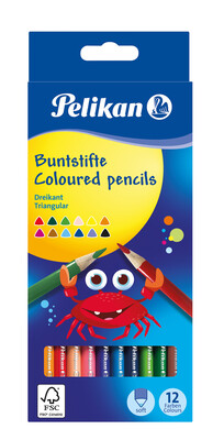 PELIKAN CREIOANE COLOR TRIUNGHIULARE 12 CULORI