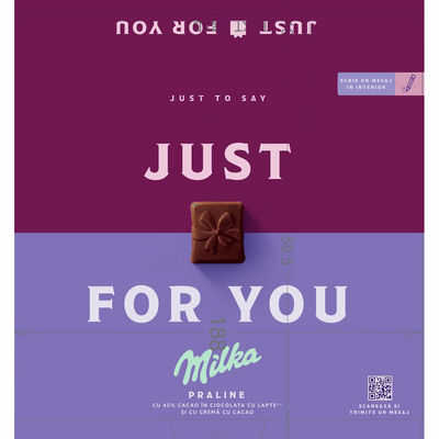 MILKA JUST FOR YOU PRALINE 45% CACAO 110G