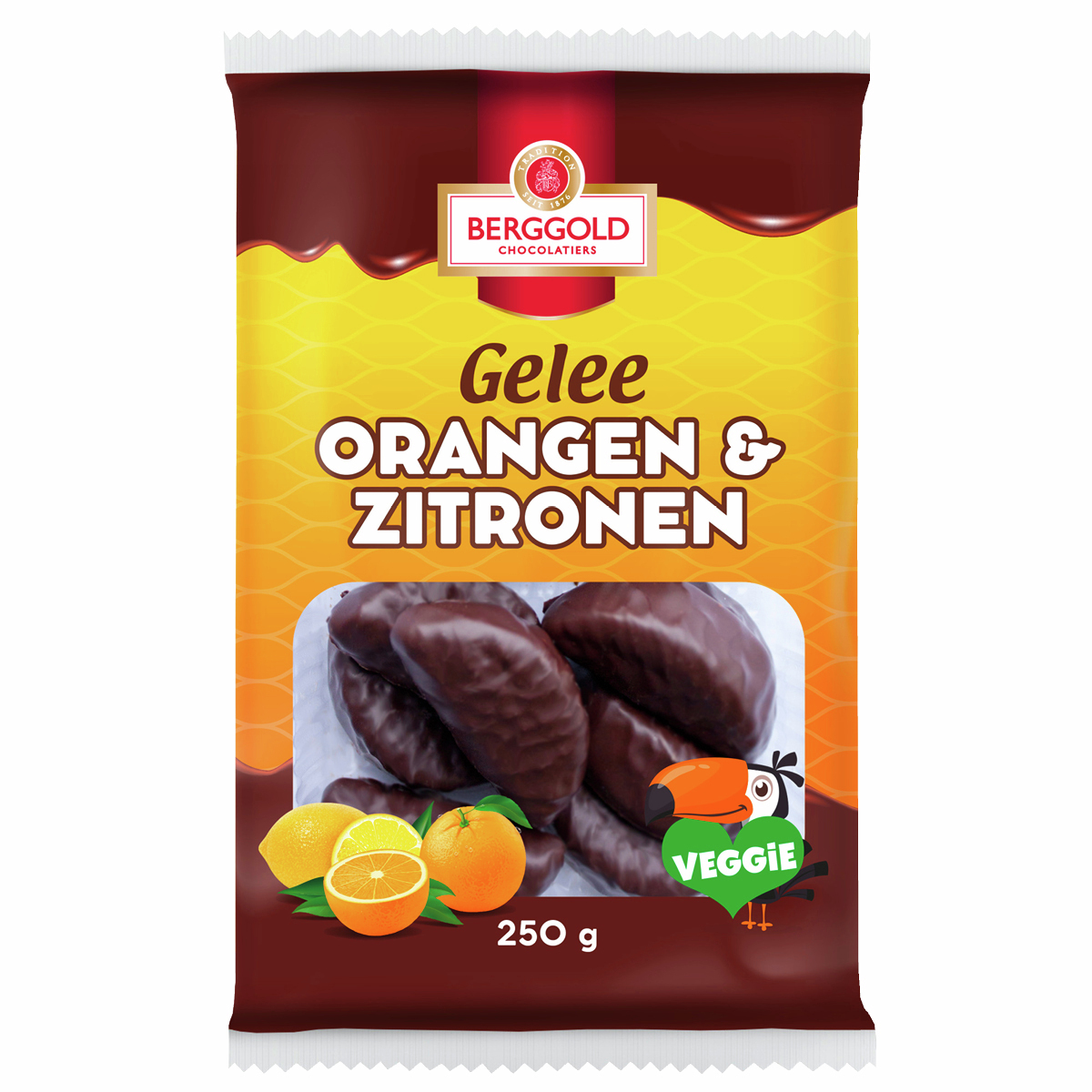 Gelee Orangen &amp; Zitronen Schnitten schokoliert 250g