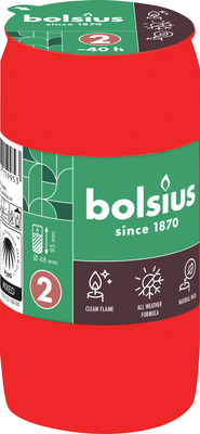 BOLSIUS CANDELA REZERVA NR 2 ROSU TIMP ARDERE: 40H