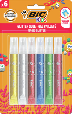 BIC ADEZIV CU SCLIPICI SET 6 CULORI