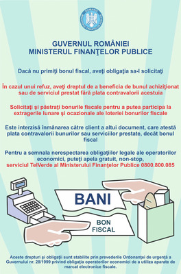 INDICATOR PLACUTA 'SOLICITATI BONUL FISCAL''