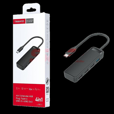 TRANYOO HUB EXTINDERE 4IN1 TYPE C-1X USB-A 3.0+ 3XUSB 2.0