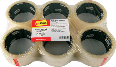 TOPSELLER BANDA ADEZIVA TRANSPARENTA 48MMX60M SET 6 RO
