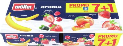 MULLER CREMA IAURT CU PIURE DE FRUCTE 125G 7+1
