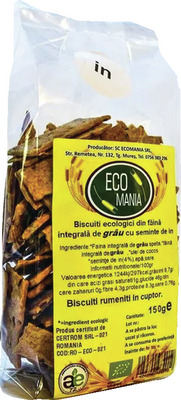 ECO MANIA BISCUITI ECO CU SEMINTE DE IN 150G