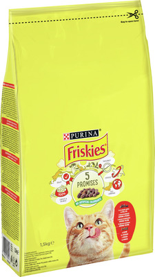 FRISKIES CAT HRANA USCATA CU VITA, PUI SI LEGUME 1.5KG