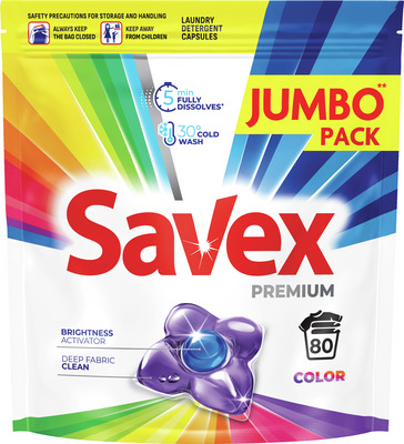 SAVEX PREMIUM COLOR DETERG. CAPSULE RUFE 80BUC 80SP.