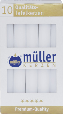 MUELLER SET 10 LUMANARI CILINDRICE ALBE TA: 7 ORE