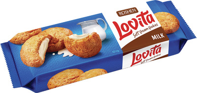 ROSHEN LLOVITA BISCUITI CU CREMA LAPTE 127G