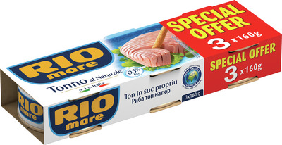 RIO MARE TON IN SUC NATURAL 3X160G PACHET