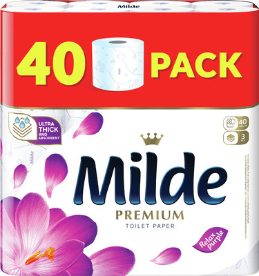 MILDE RELAX PURPLE HARTIE IGIENICA 3 STRATURI 40 ROLE