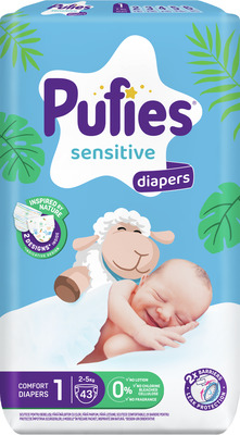PUFIES SENSITIVE NEWBORN MAXI PACK 43 BUC.