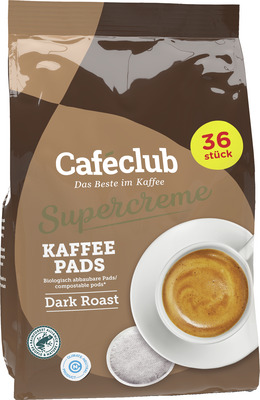 CAFECLUB SUPERCREME DARK CAFEA PADS 252G