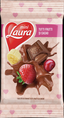 LAURA TABL CU LAPTE UMPLUTA CR.TUTTI FRUTTI SI CACAO 54,5G