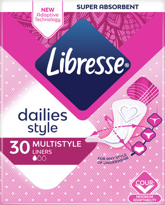 LIBRESSE PANTYLINER MULTISTYLE 30BUC