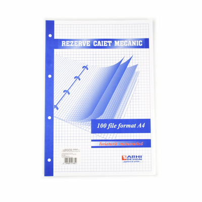 ARHI DESIGN REZERVA CAIET MECANIC A4 100 FILE MATEMATICA