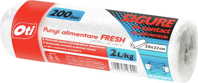 OTI PUNGI ALIMENTARE FRESH 28X22CM, 2L/KG, ROLA 200BUC