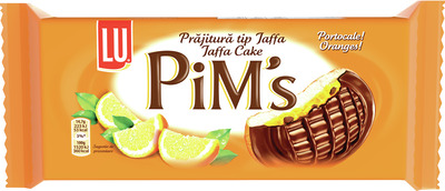 LU PIMS BISCUITI CU JELEU AROMA PORTOCALE GL.CIOCO.147G