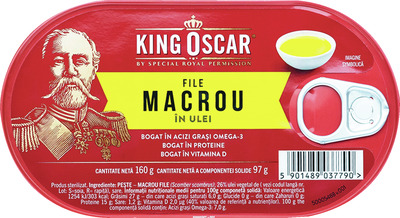 KING OSCAR MACROU IN ULEI 160G (cu aplicatia Selgros)