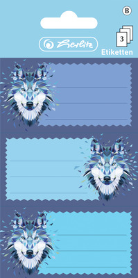 HERLITZ ETICHETE SCOLARE WILD ANIMALS WOLF 3 COLI X 3 BUC