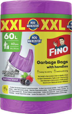 FINO SACI MENAJERI CU MANERE AROMA FRUCTE PADURE 60L 60BUC