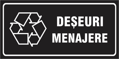 INDICATOR COLECTARE DESEURI MENAJERE 10X20 CM, AUTOCOLAN